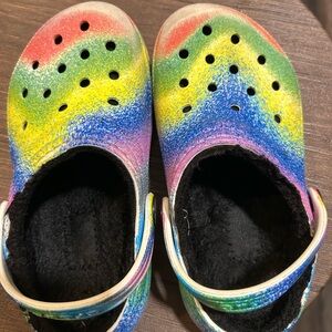 CROCS Kids size 11.  Fleece lined
